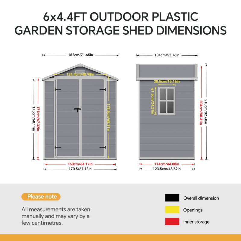 Living and Home Plastic Outdoor Garden Storage Shed