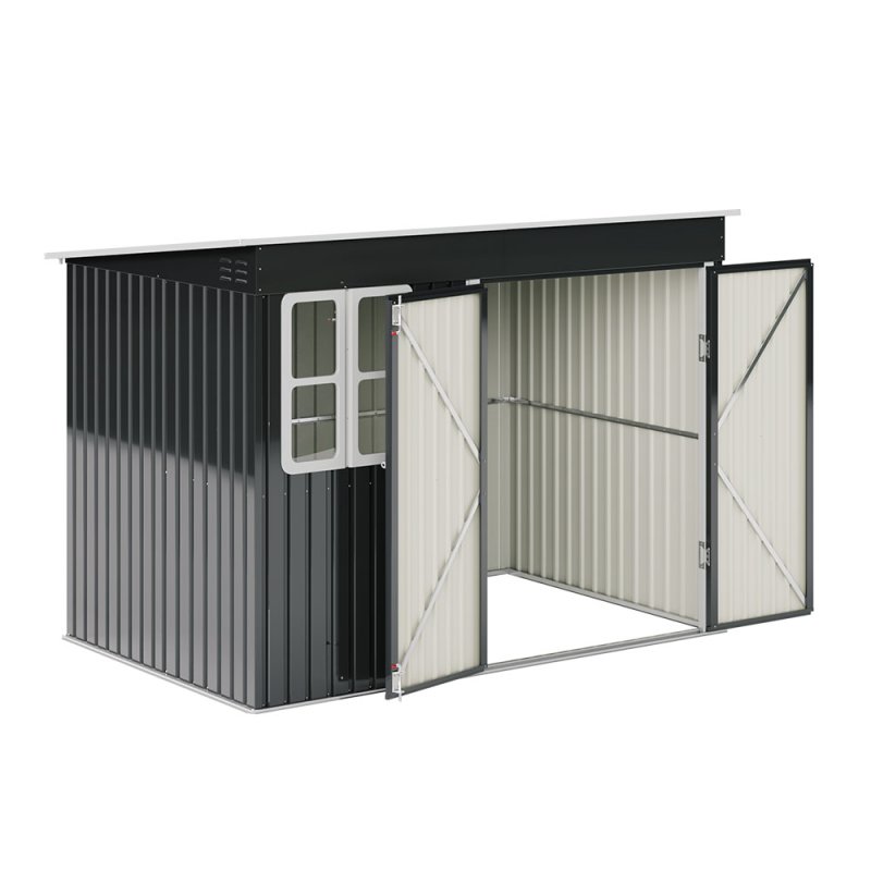 8.56 x 5.79FT Outdoor Metal Garden Storage Shed