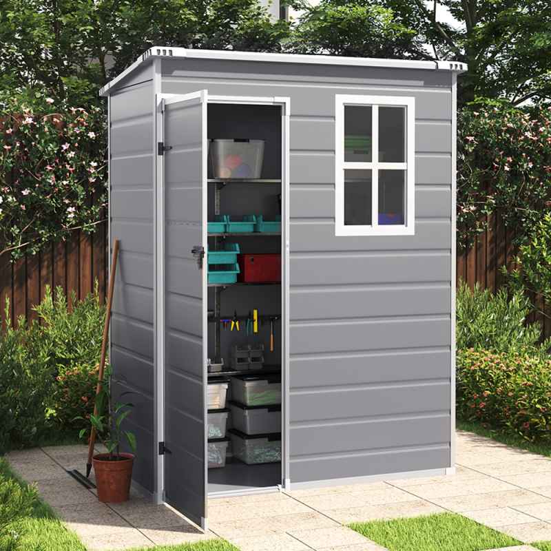 Living and Home 5 x 3 ft Plastic Outdoor Garden Tool Shed
