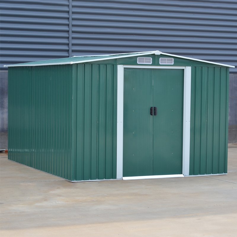 10.24 x 8.43FT Large Metal Garden Tool Storage Shed, Green