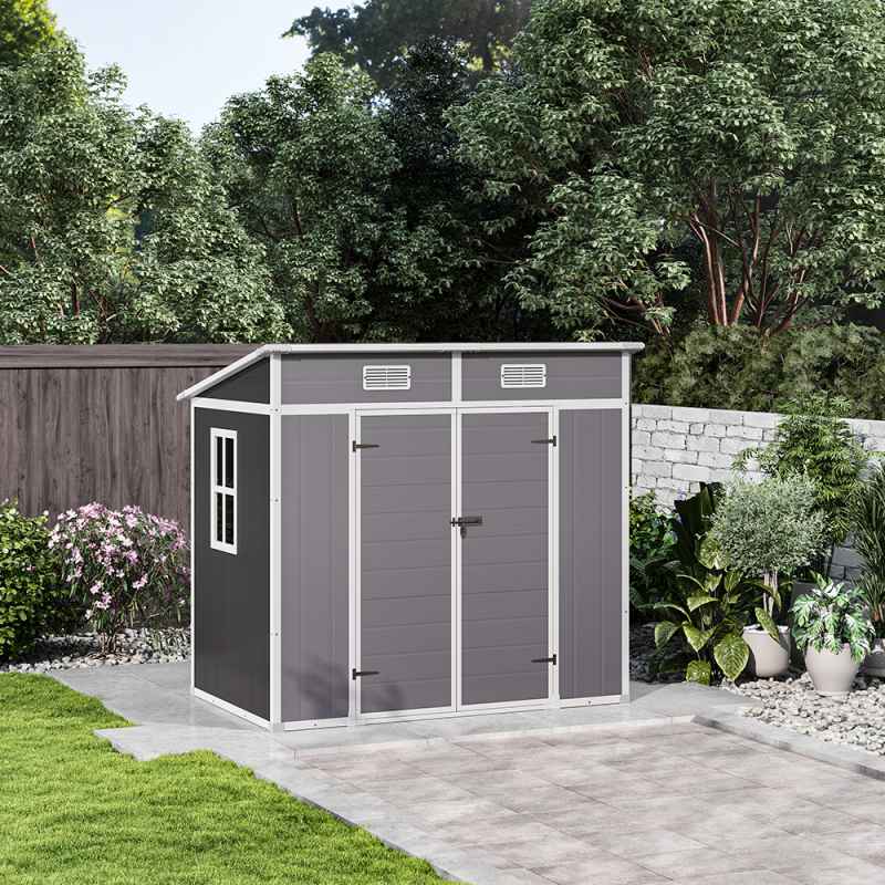 Living and Home 6x4FT Outdoor Plastic Garden Storage Shed