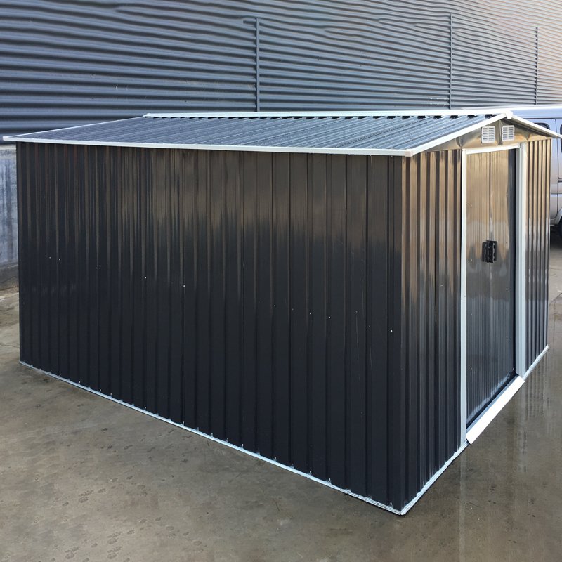 10.24 x 8.43FT Large Metal Garden Tool Storage Shed, Anthracite