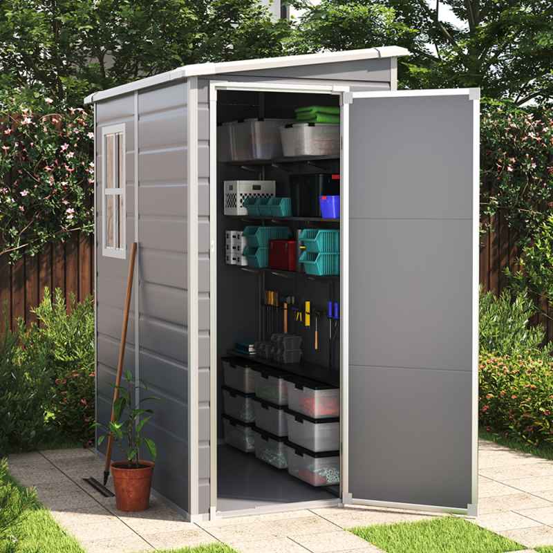 Living and Home 5 x 4FT Outdoor Plastic Storage Shed