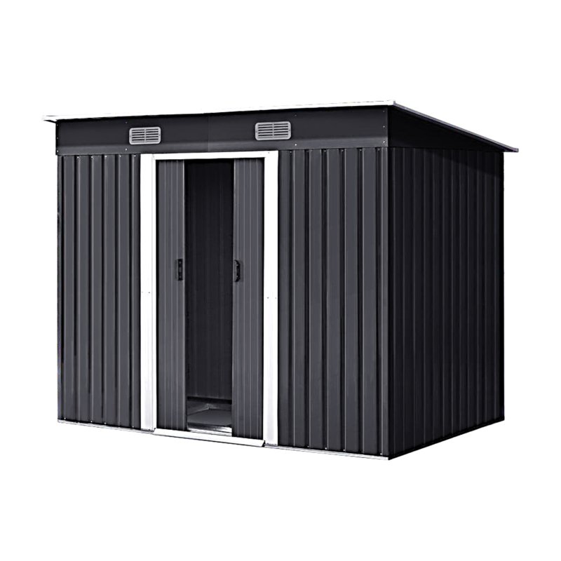 7.81 x 4.3FT Metal Storage Tool Shed for Garden Patio, Charcoal Black