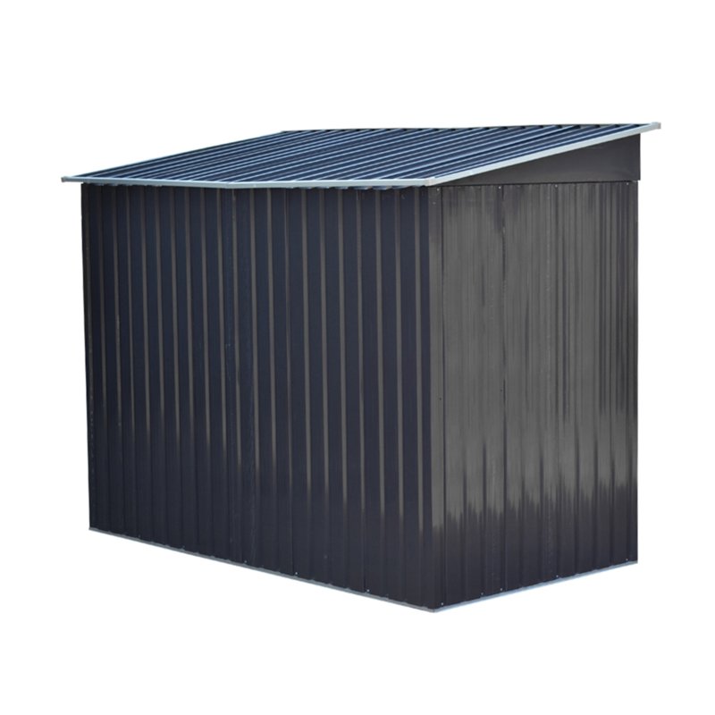 7.81 x 4.3FT Metal Storage Tool Shed for Garden Patio, Charcoal Black