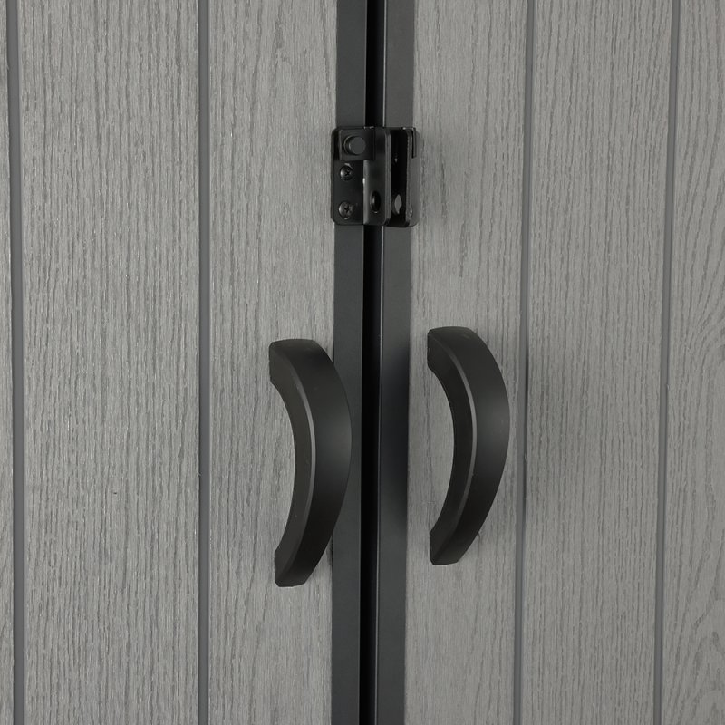 5.33 x 3.38FT Gray Wood Grain Plastic Tool Shed Garden Storage Shed