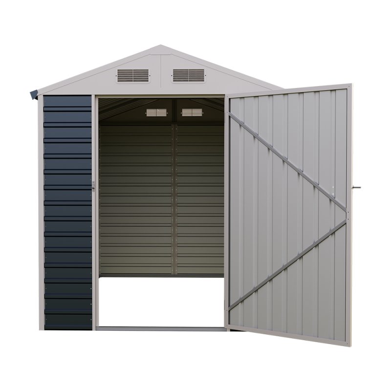 5.58 x 8.2FT Metal Apex Roof Garden Tool Storage Shed