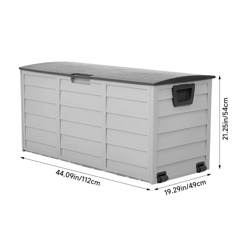Living and Home 290L Waterproof Lockable Outdoor Storage Deck Box with Wheels