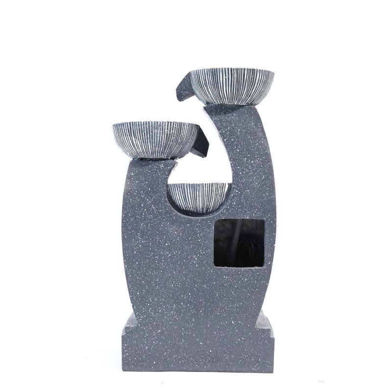 Living and Home 4 Bowls Solar Light Fountain Water Feature with LED Flowing Water Effect Outdoor