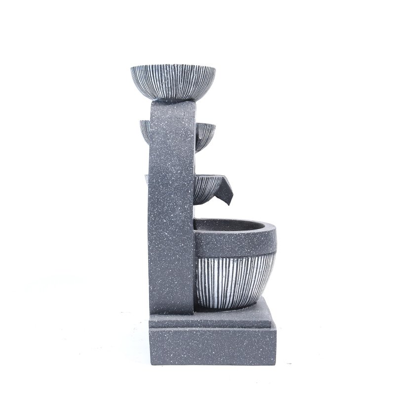 Living and Home 4 Bowls Solar Light Fountain Water Feature with LED Flowing Water Effect Outdoor