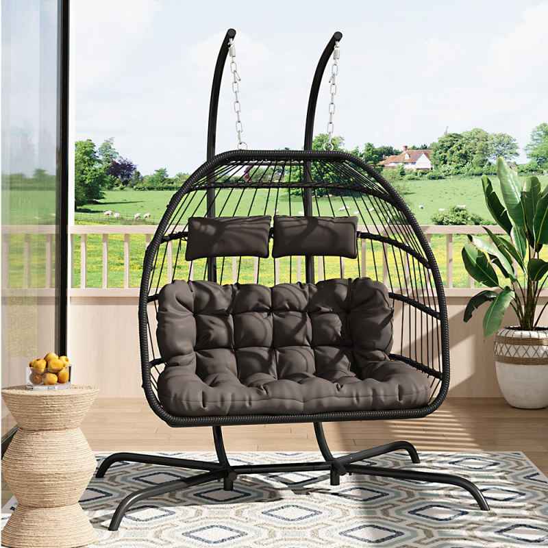 Outdoor Hanging 2-Seater Egg Chair