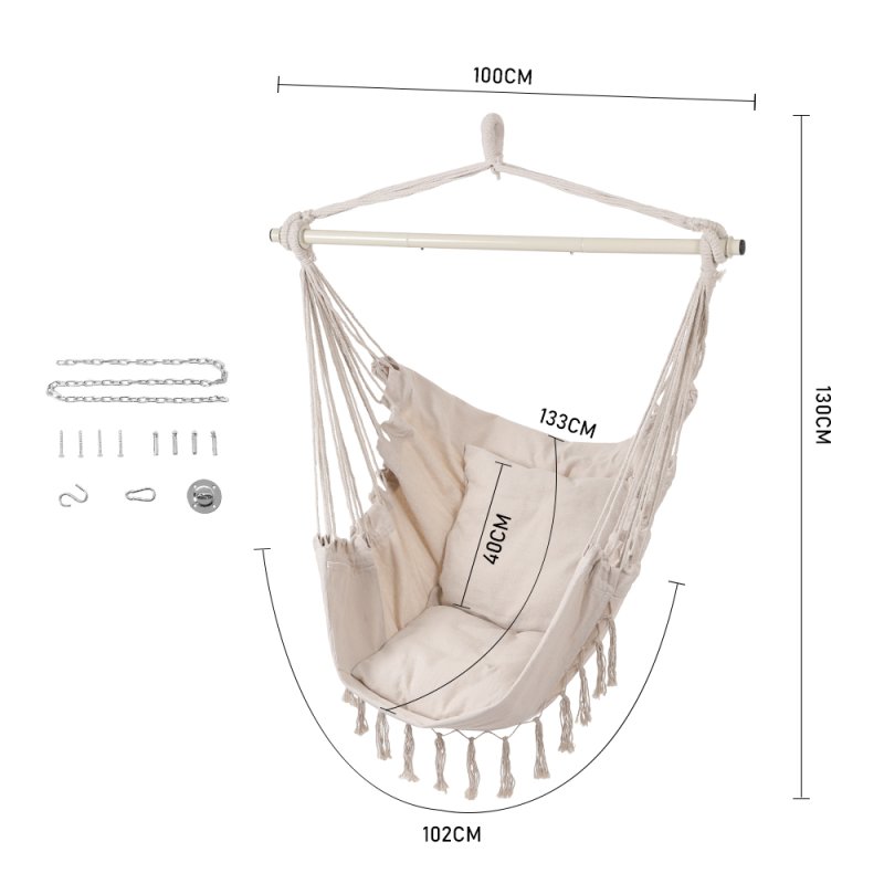Garden Hanging Canvas Hammock Swing Chair