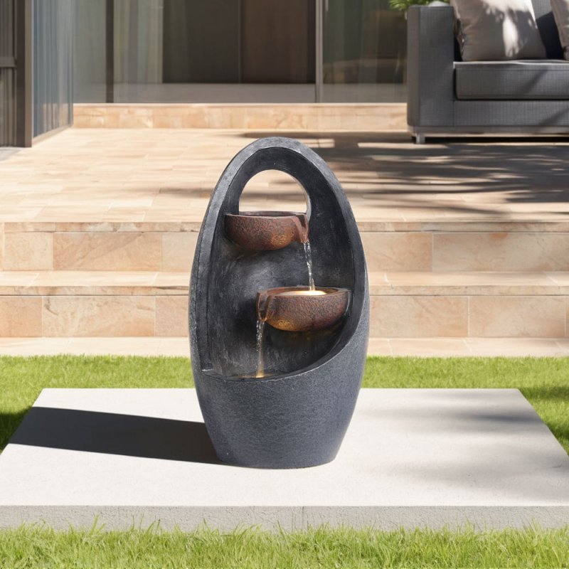 Living and Home Outdoor Creative Egg Shape Water Feature Fountain Electric