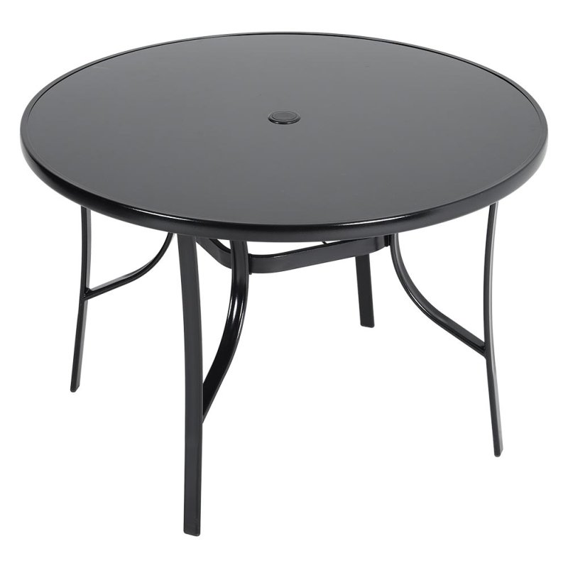 5-Piece Outdoor Tempered Glass Garden Table with Four Rattan Chairs