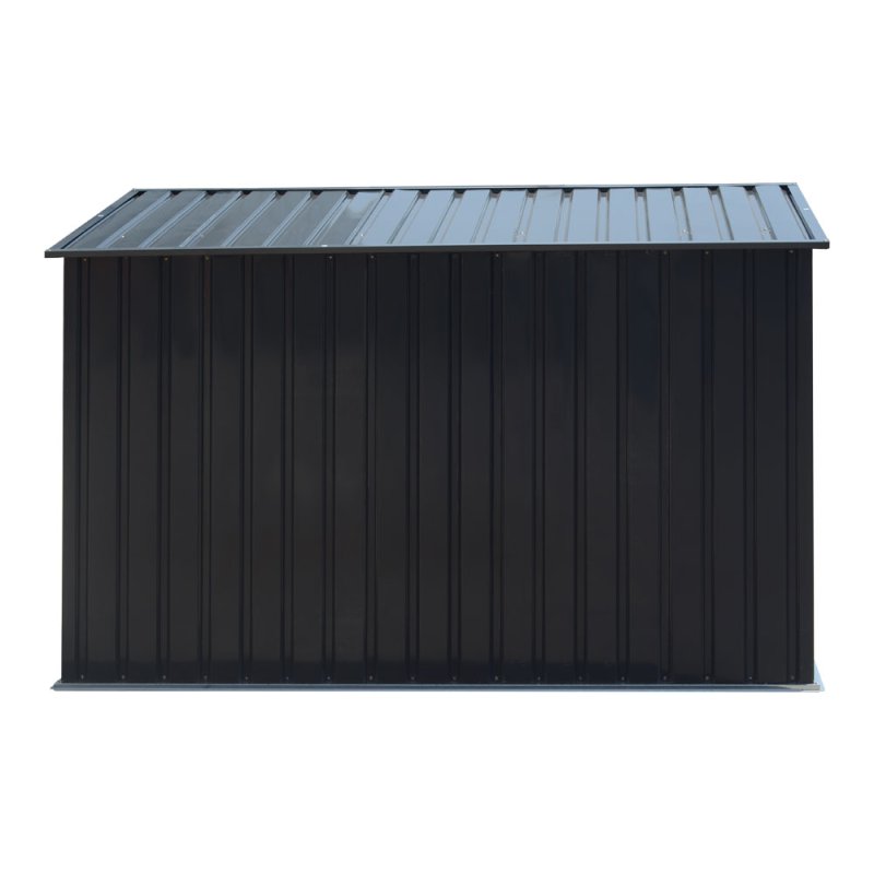 Living and Home Charcoal Black Metal Bike & Tool Shed Outdoor Storage Shed for Rubbish Bin with Lockable Double Doors, Ventilated, Gas Strut Lid