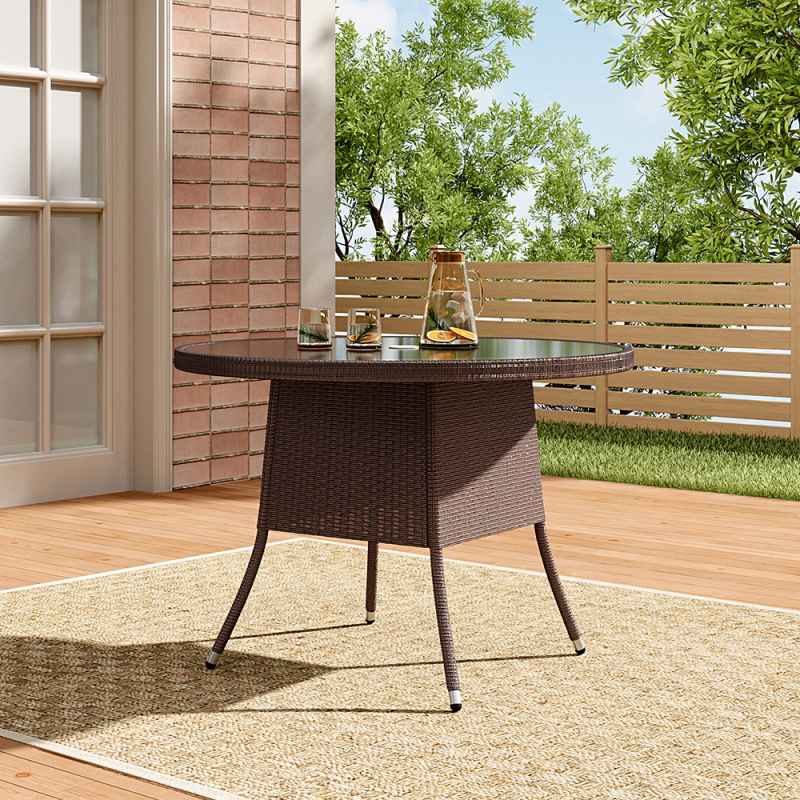 Rattan Outdoor Garden Table Patio Dining Tables Multi Size