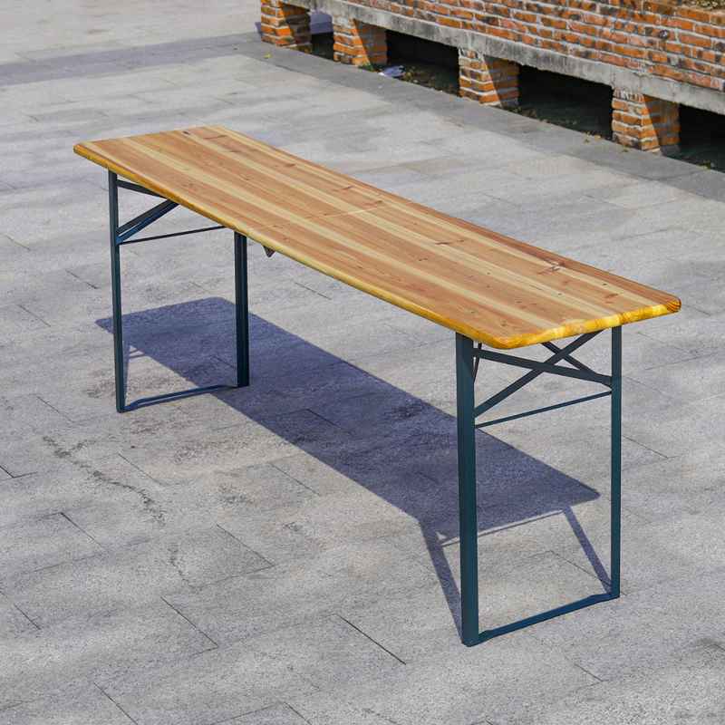 Outdoor Wooden Folding Beer Table Garden Narrow Table 217*49cm