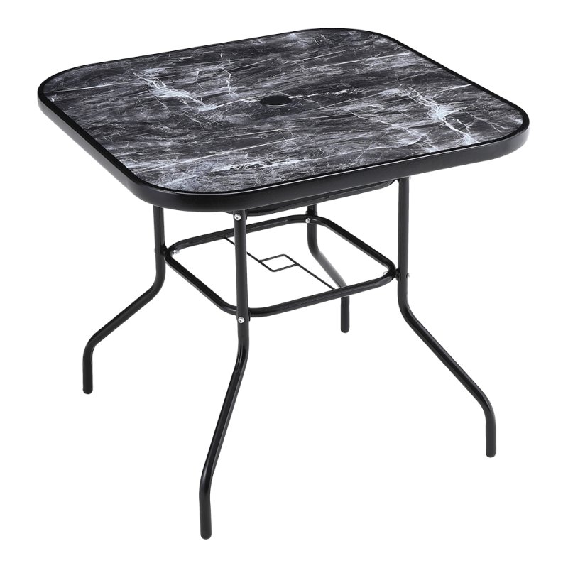 Garden Tempered Glass Marble Coffee Table Multi Size