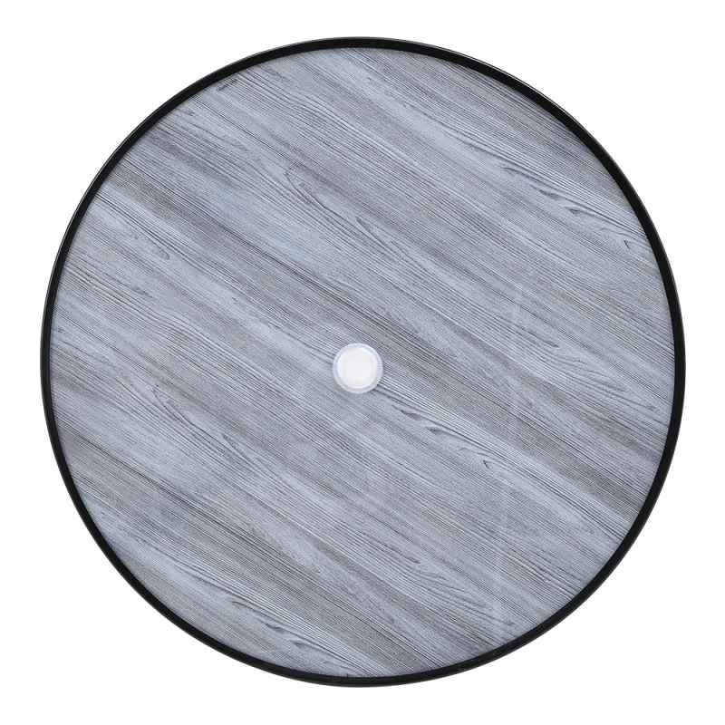 80cm Dia Garden Tempered Glass Wood Grain Coffee Table