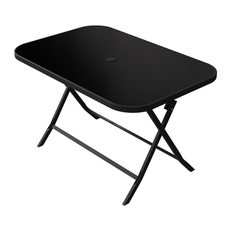 120x80cm Outdoor Folding Table with Umbrella Hole