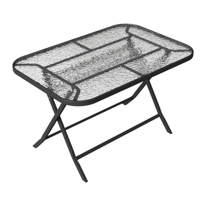 120x80cm Outdoor Folding Table with Umbrella Hole