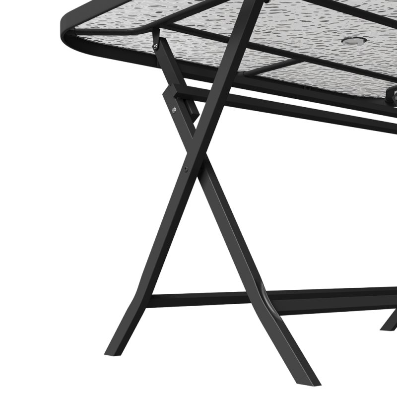 120x80cm Outdoor Folding Table with Umbrella Hole