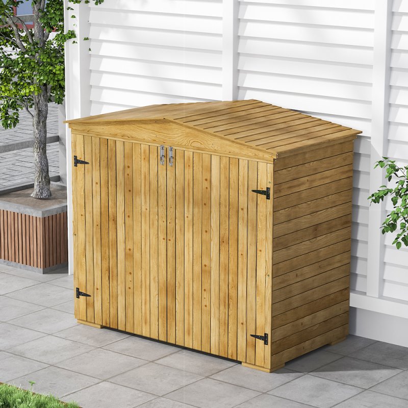 Living and Home Outdoor Wooden Garden Storage Tool Shed Cabinet