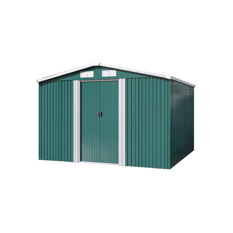 Living and Home 8x8FT Metal Garden Storage Shed with Sliding Door