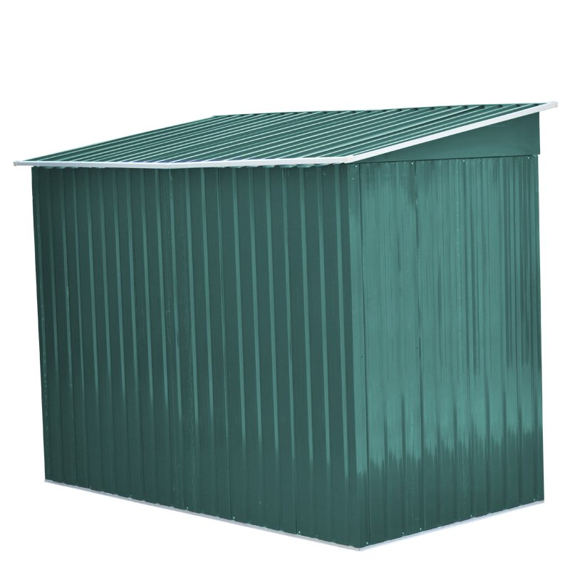 Living and Home 4x8FT Metal Pent Roof Garden Tool Shed, Dark Green