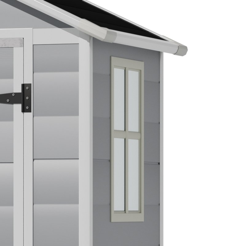 Living and Home 4 x 3FT Apex Roof Garden Plastic Storage Shed with Lockable Door