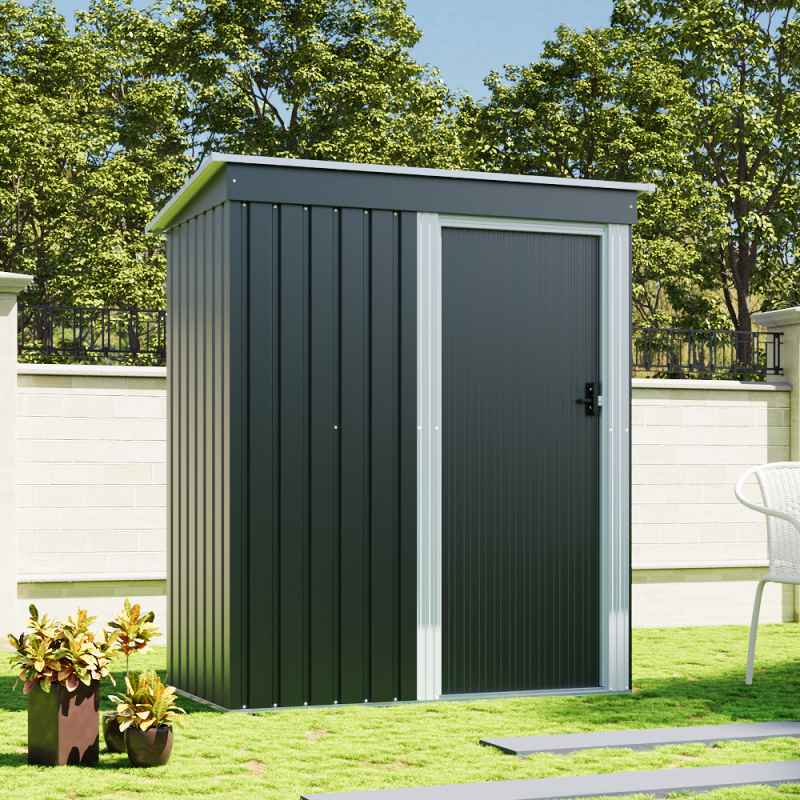 Living and Home 5 x 3 FT Outdoor Metal Storage Shed with Lockable Door