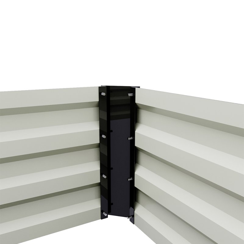 Living and Home Anthracite Galvanised Steel Raised Garden Bed, 100cm W x 100cm D x 30cm H