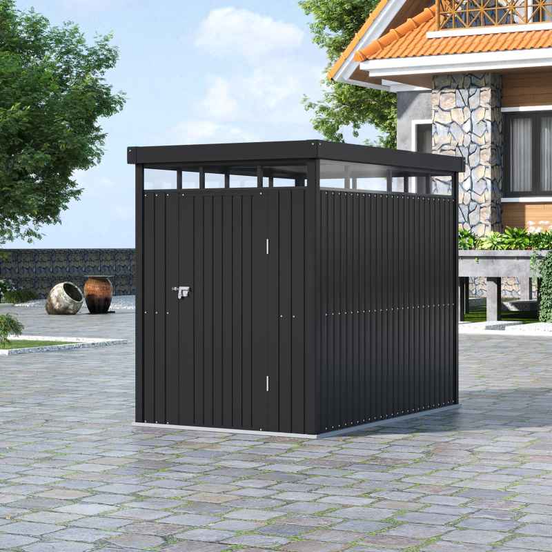 Living and Home 5.3 x 8.5FT Outdoor Metal Garden Storage Shed, Anthracite
