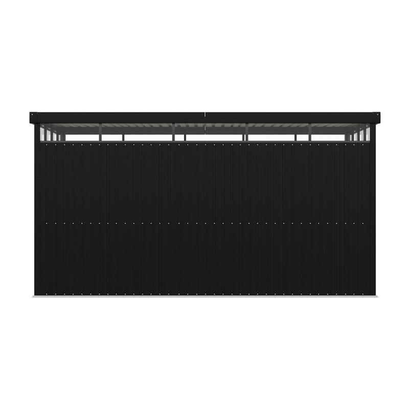 Living and Home 4x3x2m Charcoal Black Galvanized Steel Storage Shed with Lockable Doors