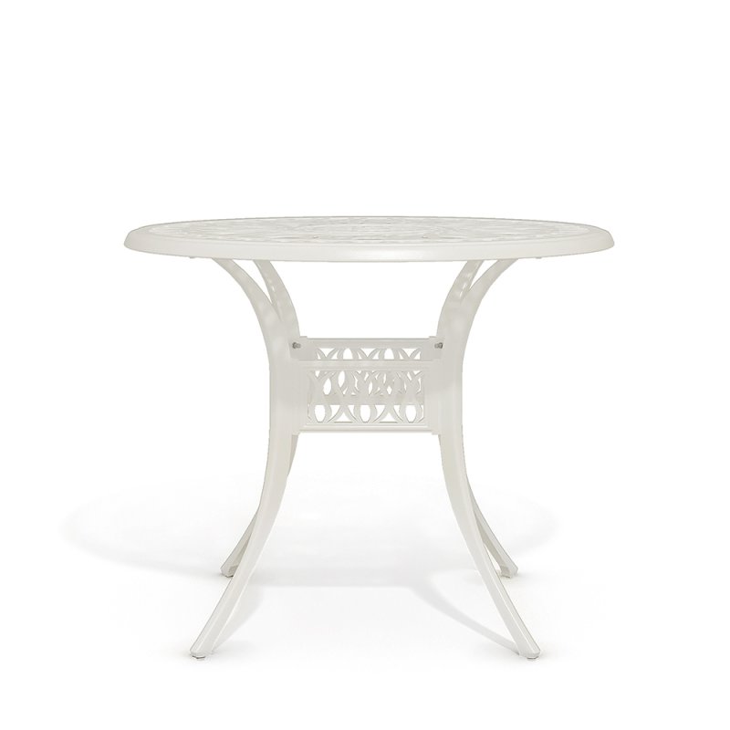 Living and Home Vintage Round Cast Aluminum Garden Bistro Table, Beige