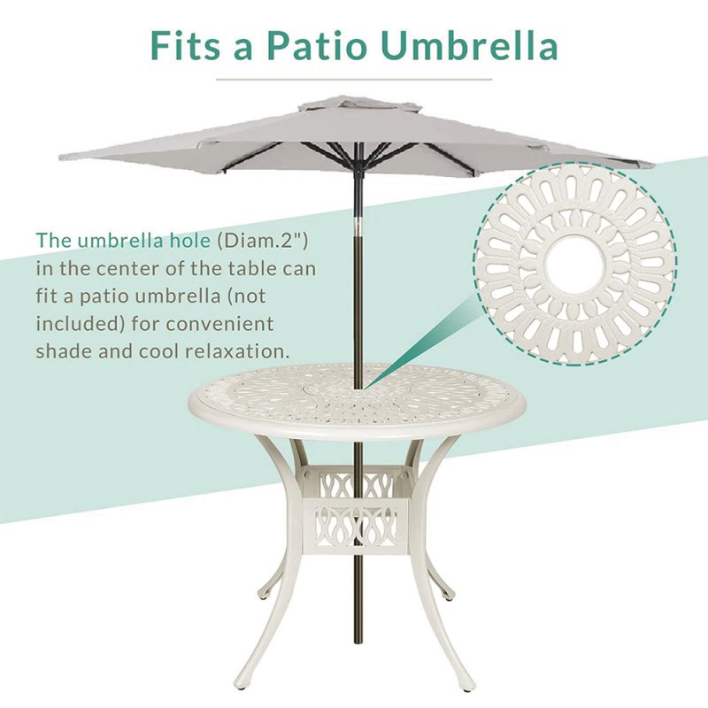 Living and Home Set of 5 Retro Garden Bistro Set Cast Aluminum with Cushions