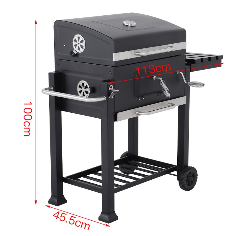 Living and Home Outdoor Portable Charcoal BBQ Grill Barbecue Trolley