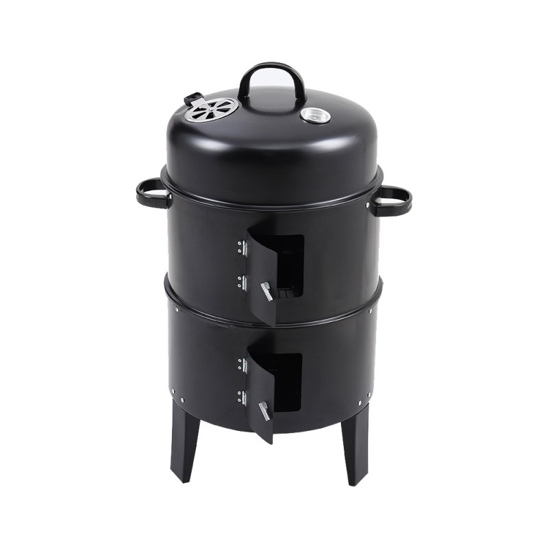 Living and Home 3-In-1 Portable Outdoor Charcoal BBQ Grill Smoker