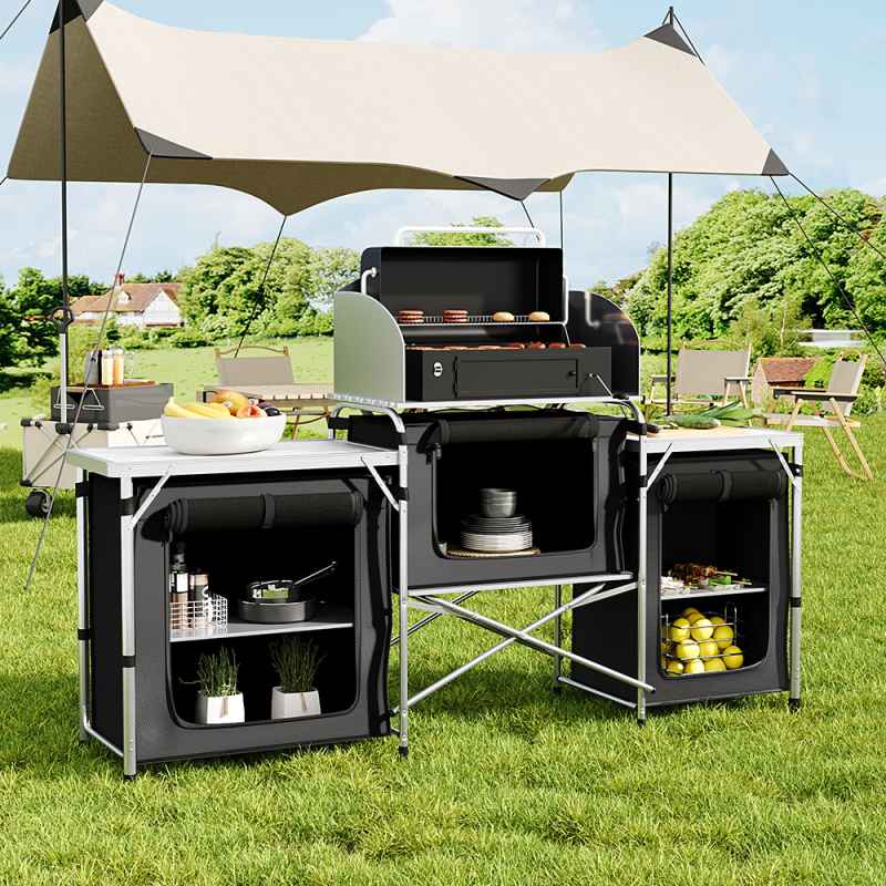 Living and Home Camping Kitchen Stand Unit Foldable Storage Portable Outdoor