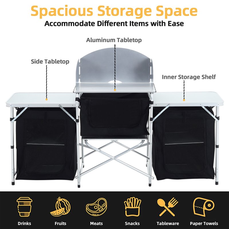 Living and Home Camping Kitchen Stand Unit Foldable Storage Portable Outdoor