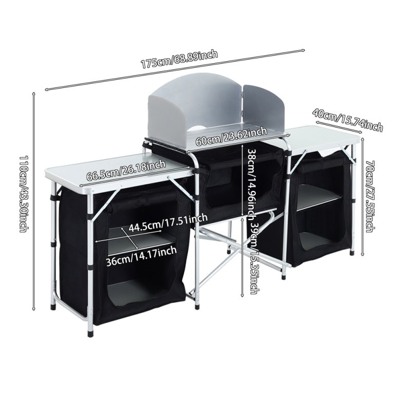 Living and Home Camping Kitchen Stand Unit Foldable Storage Portable Outdoor
