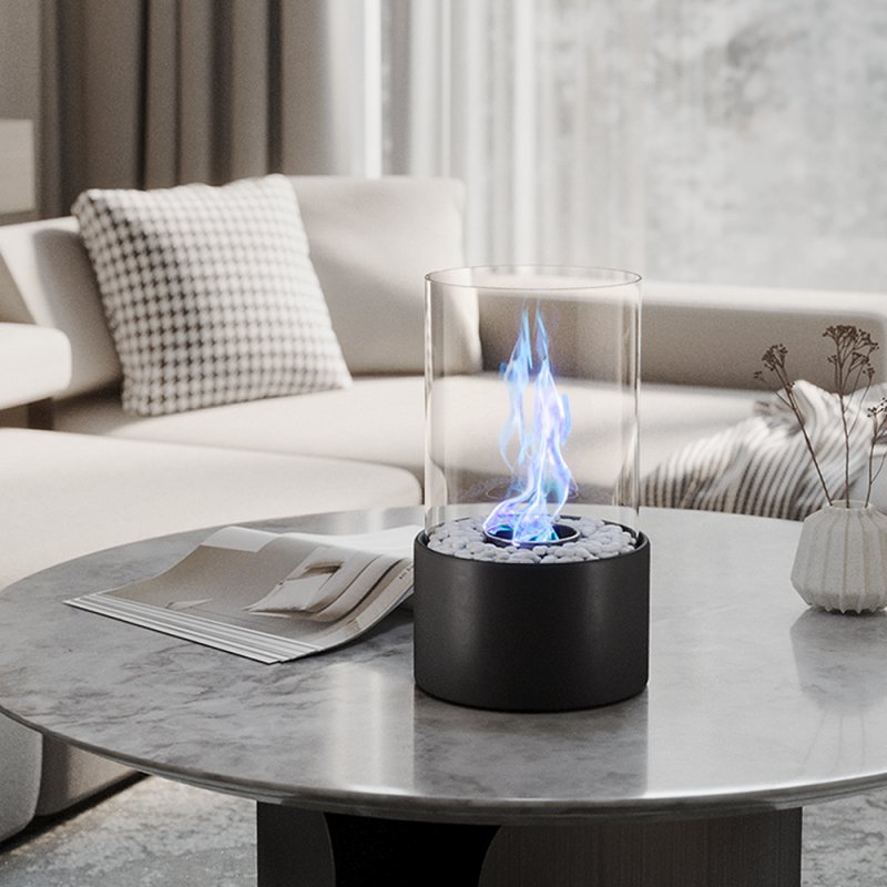 Living and Home Round Tabletop Ventless Ethanol Fireplace