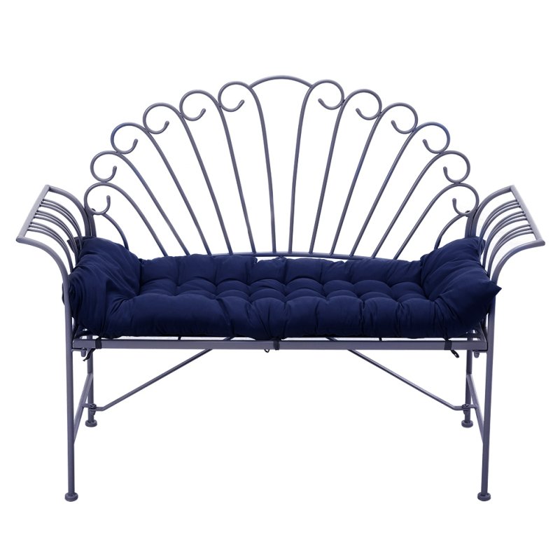 Living and Home Non-slip Sun Lounger Cushion for Garden Patio Dark Blue, 110cm(W) x 40cm(D)
