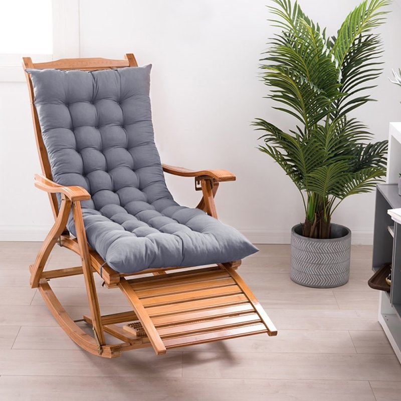Living and Home Non-slip Sun Lounger Cushion for Garden Patio Grey, 110cm(W) x 40cm(D)