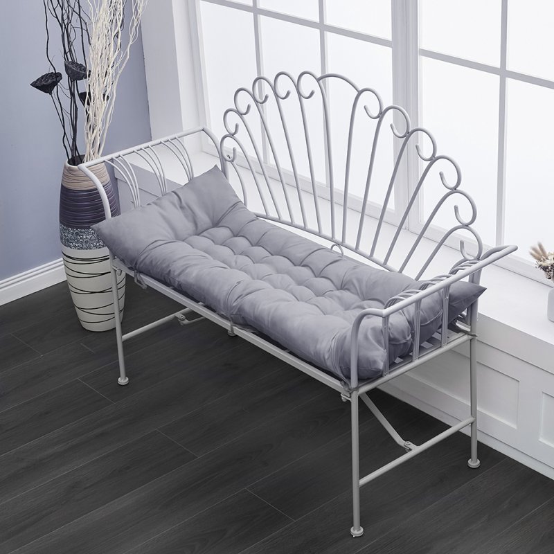 Living and Home Non-slip Sun Lounger Cushion for Garden Patio Grey, 110cm(W) x 40cm(D)