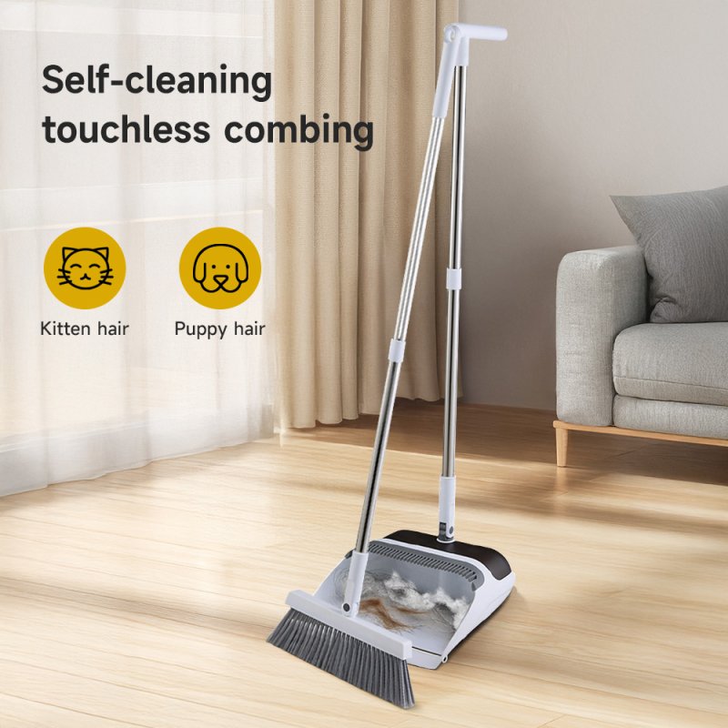 Living and Home Folding Broom and Dustpan Set