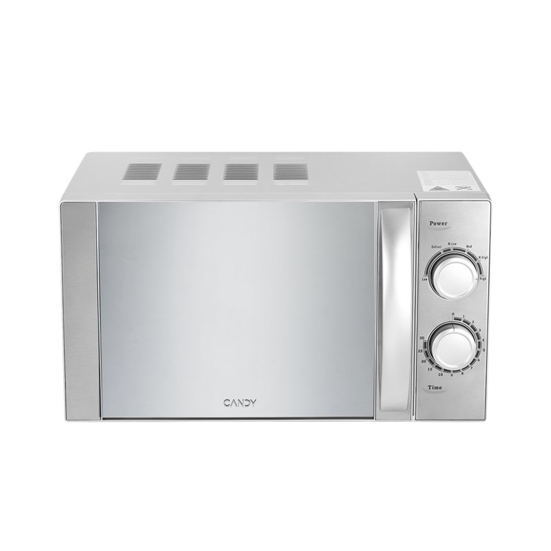 700W 20L Stainless Steel Microwave 6 Power Levels with Defrost Function, Freestanding