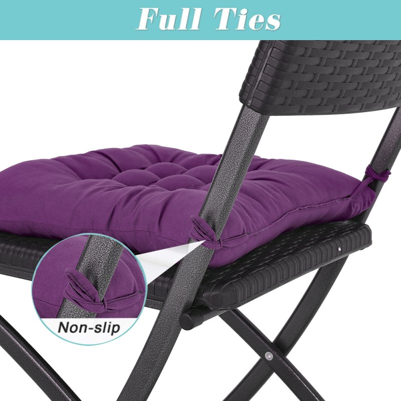Living and Home 4Pcs Soft Thicken Tatami Seat Cushions Dark Purple, 40cm W x 40cm D x 5cm H