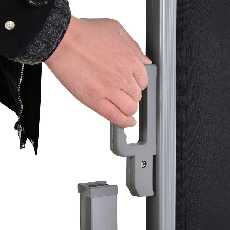 Living and Home 300cm L x 160cm W Grey Outdoor Retractable Privacy Side Awning