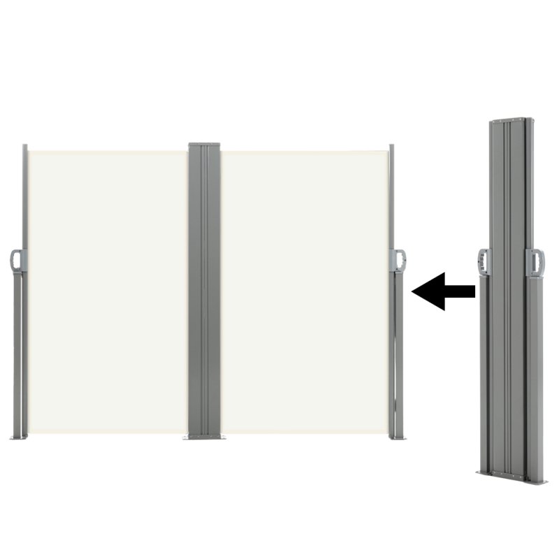 Living and Home 600cm L x 180cm W Outdoor Retractable Privacy Side Awning, Beige